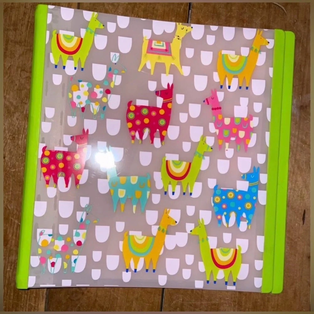 Colorful Llama Pattern 1.5” Binder set of 2